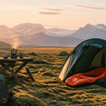 camping en islande tente à l'aube