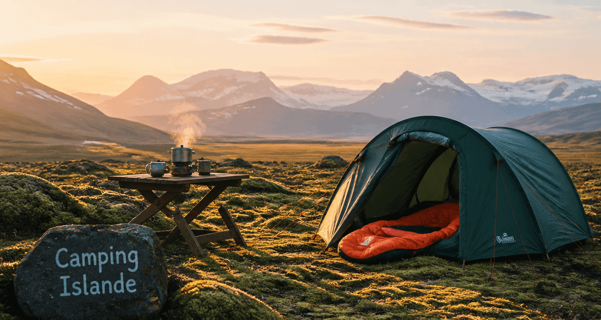 camping en islande tente à l'aube