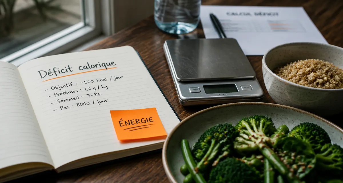 Etre en deficit calorique : carnet “Déficit calorique” et balance cuisine, 300 kcal