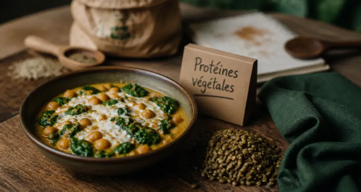 Curry de pois chiches et épinards, legumes riches en proteines