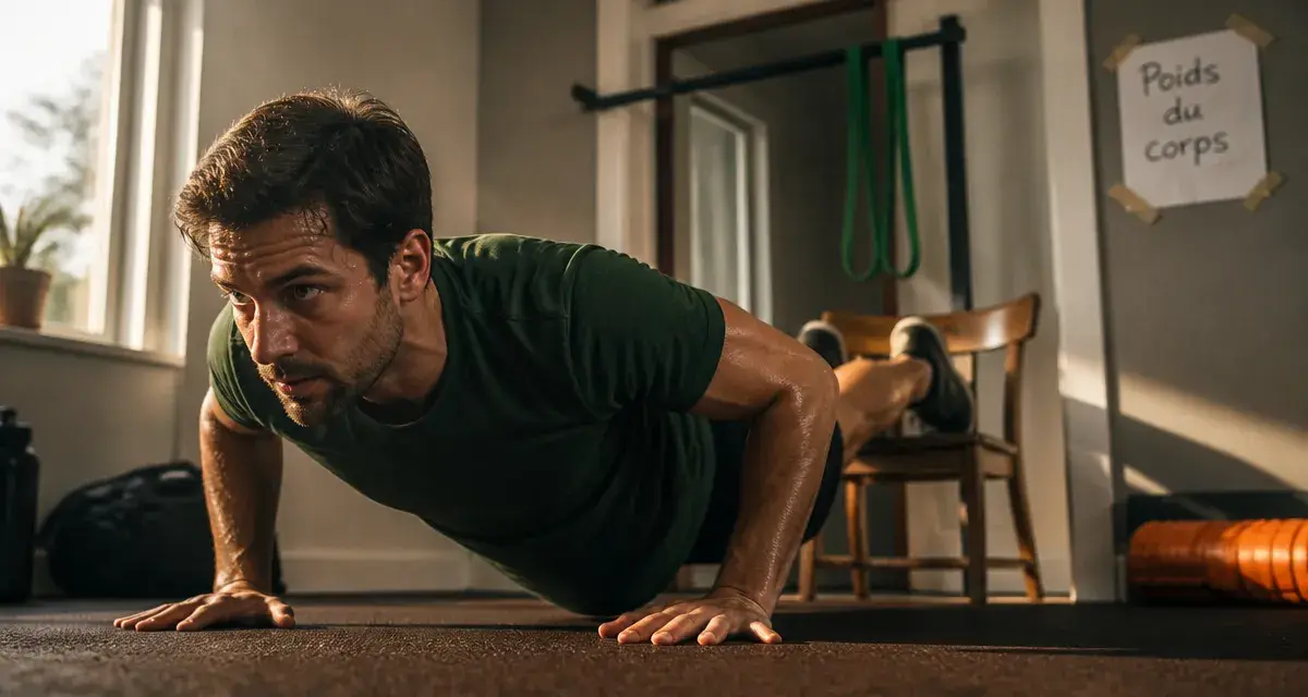 Pompes en musculation poids du corps programme, sans matériel