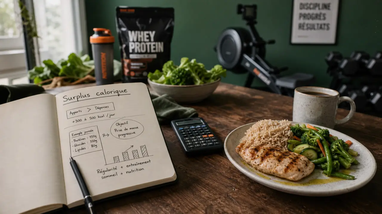 Alimentation prise de masse : surplus calorique, glucides répartis, repas