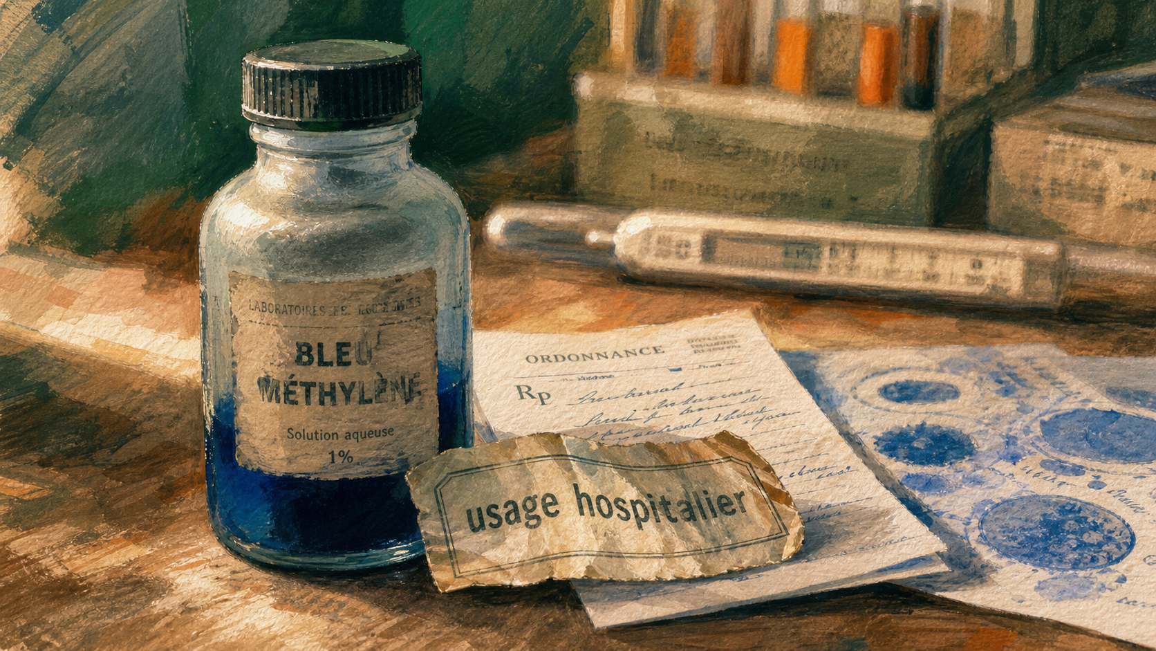 Bleu de méthylène interdit en pharmacie, utilisé à l’hôpital sous contrôle médical