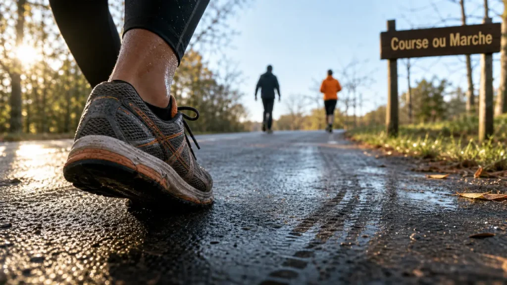 Marche rapide ou course: que choisir ? baskets et séance, calories et articulations