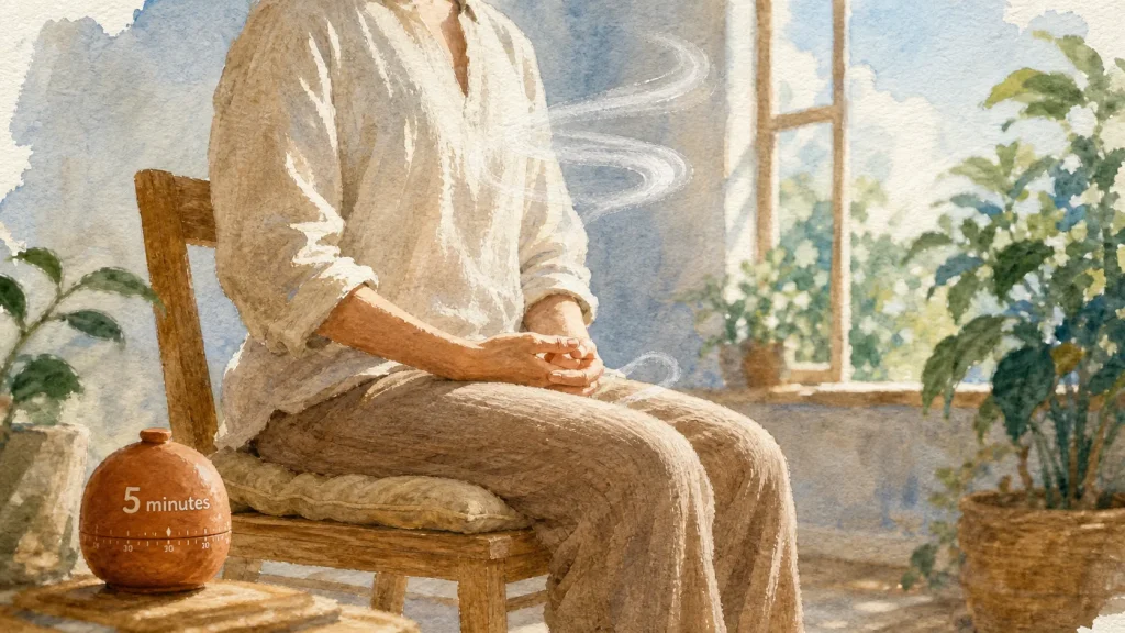 La méditation pour débutant : 5 minutes de respiration, posture assise, yeux clos