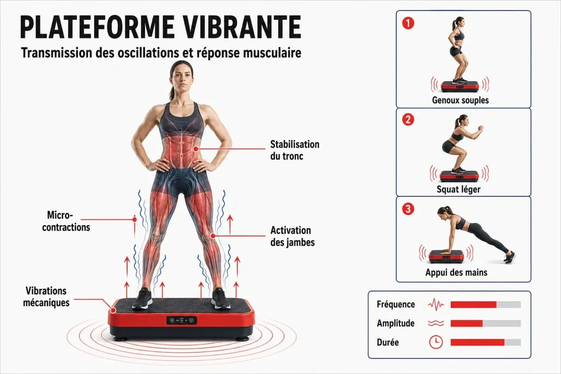 Avis sur plateforme vibrante : fonctionnement, micro-contractions et postures utiles