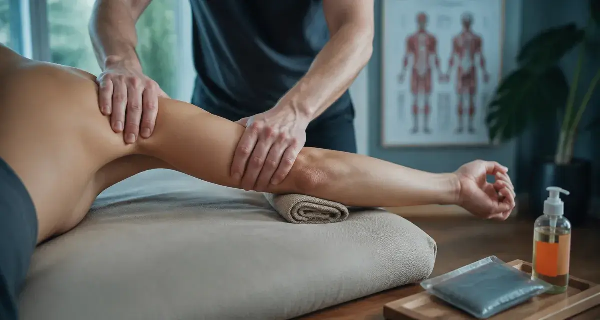Tendinite épaule massage : main masse l’omoplate et le haut du bras
