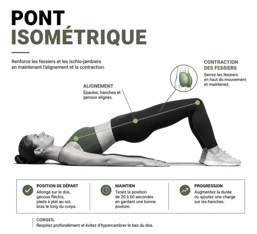 Position de pont isométrique pour le renforcement