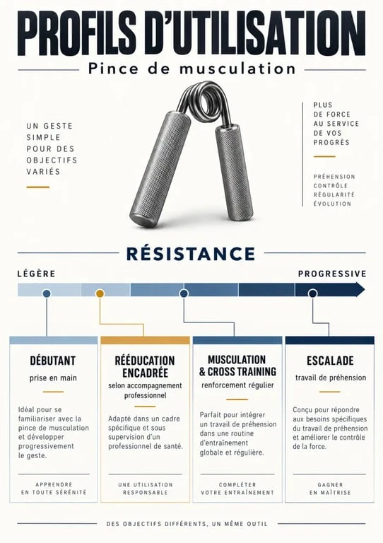 Pince de musculation : profils d’utilisation et niveaux de résistance
