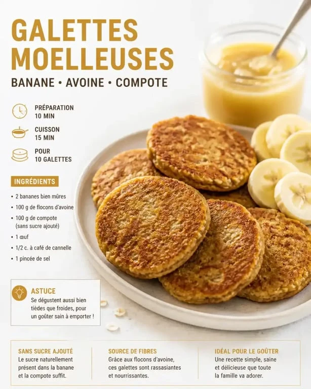 Recette sport avant l’entraînement avec galettes à la banane et à l’avoine