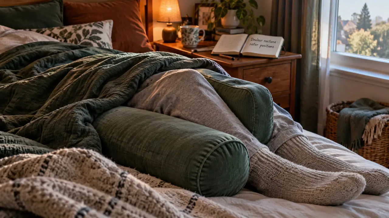 Douleur des hanches la nuit : coussins entre les genoux et sous les genoux