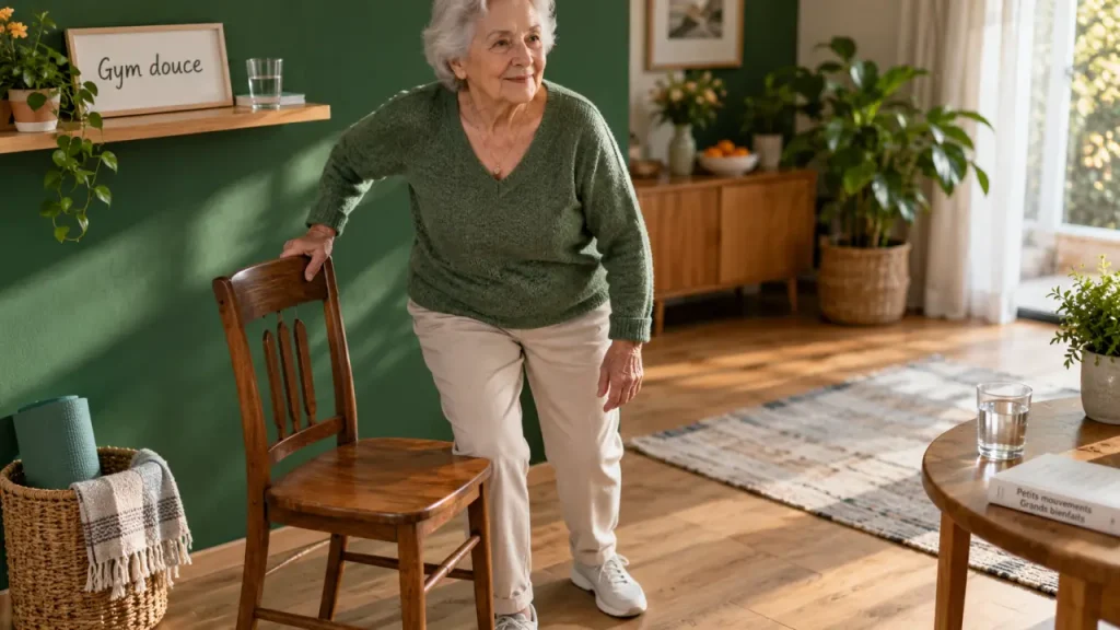 20 minutes et 6 exercices avec une chaise pour améliorer mobilité et équilibre après 60 ans